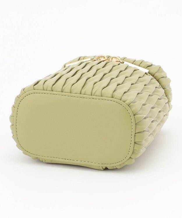 LA BAGAGERIE 【MONICA】ランダムプリーツバニティバッグ グリーン