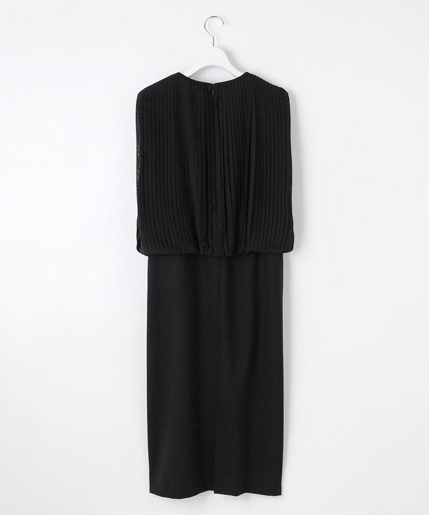 23区 【エステータ】ウールトロドライストレッチ プリーツコンビ ワンピース ブラック