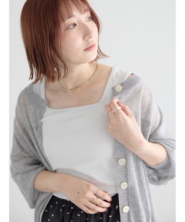 Te chichi 【接触冷感】前後2WAYデザインネックタンクトップ シルバー