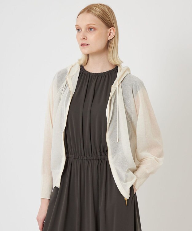 BEIGE， YUZU / ニットパーカー Ecru