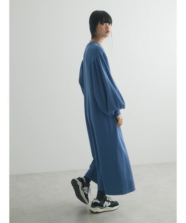 Green Parks armonia. 袖ボリュームニットワンピース Blue