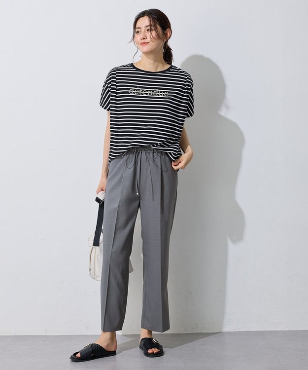 ANY エニィファンクションフレンチスリーブTシャツ ブラックベースボーダー(ロゴ)