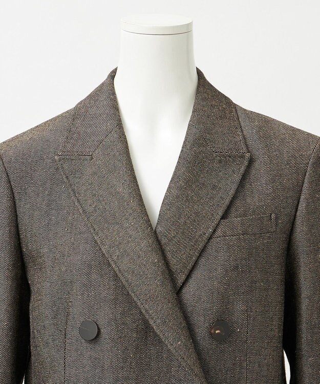 23区 【GOLD LABEL】ウールリネンツイル ジャケット ダークブラウン系