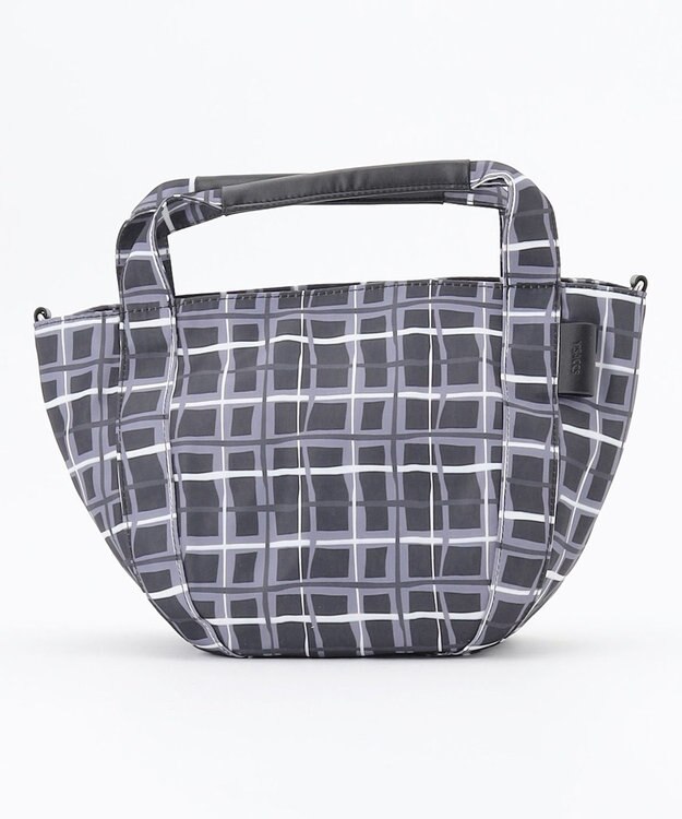 Y'SACCS ドローイングチェック 2WAYトートバッグ ブラック