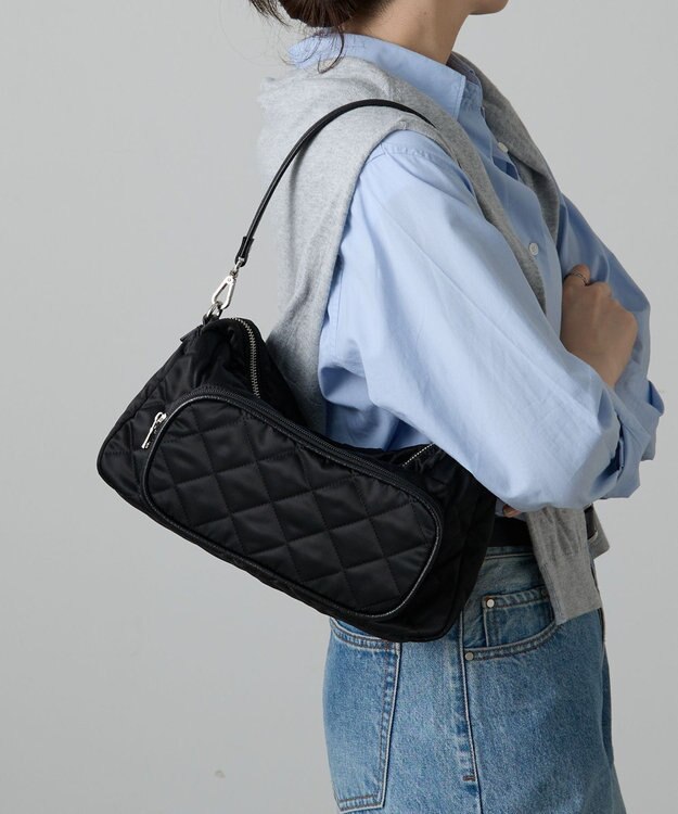 russet 【2025AW新作】キルティング横長2WAYショルダーバッグ(SF-258) Black