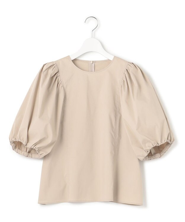 23区 L 【一部店舗限定/洗える】ハイカウントウェザーストレッチ パフスリーブ ブラウス ベージュ系