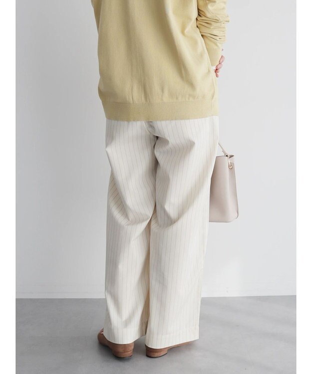 CRAFT STANDARD BOUTIQUE イージーケアピンストライプテーパードパンツ Stripe Ivory