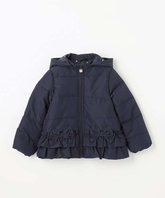 ANY KIDS 【洗濯機OK】中綿リボンコート ネイビー