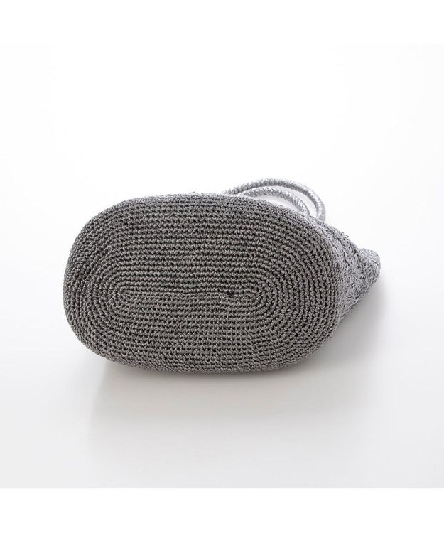 UNBILLION カシュカシュ cachecache / メタリックコード柄編みトートバッグ ダークシルバー