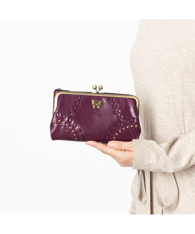 ANNA SUI マチルダ 二つ折り口金長財布 ワイン