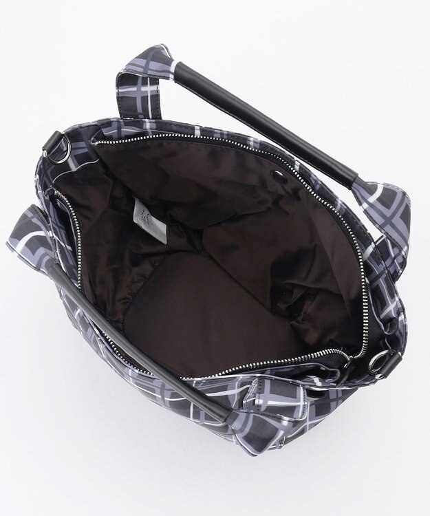 Y'SACCS ドローイングチェック 2WAYトートバッグ ブラック