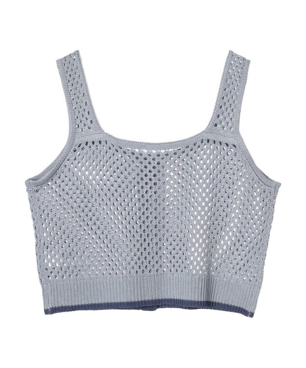 CRAFT STANDARD BOUTIQUE 配色メッシュニットビスチェ Grayish Blue