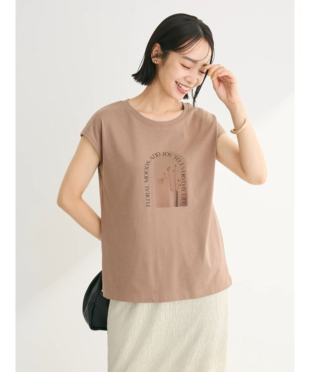 Green Parks フラワーフォトコンパクトプルオーバー Beige