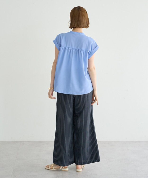 YECCA VECCA スモッキングピンタックシャツ Blue