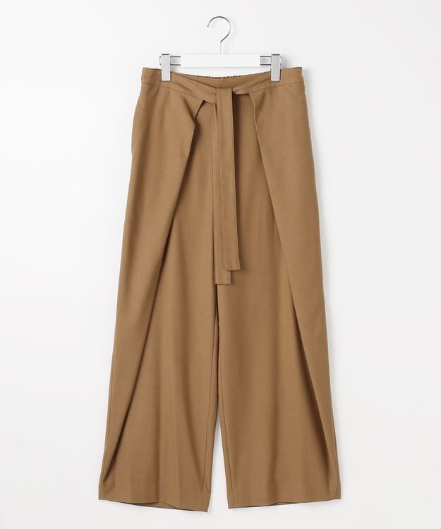 自由区 L 【SHIHOさん着用】フロントディテールラップワイド パンツ キャメル