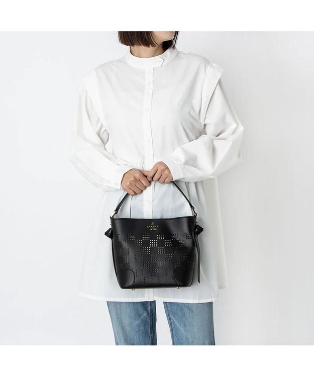 LANVIN en Bleu ペルフォレ 2wayバッグ ブラック