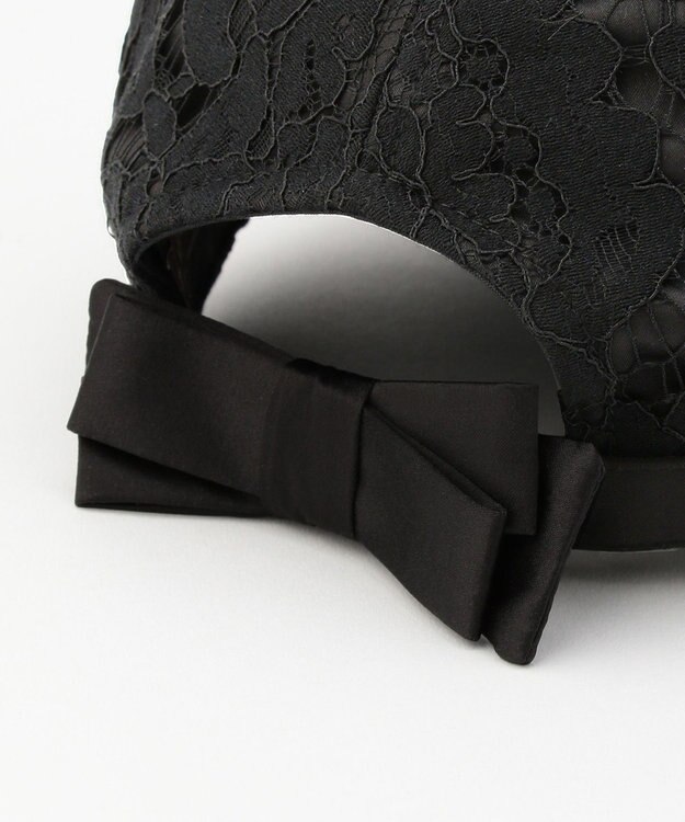 TOCCA 【つば部分UV90%以上カット・吸水速乾・抗菌防臭・洗える・サイズ調整可】LACE CAP リボンが外せる 2WAYレース素材キャップ ブラック系