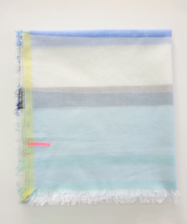 POLS 播州織 極細コットンストール ブルー