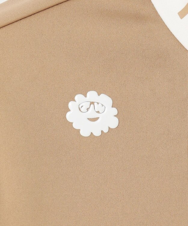 PW CIRCULUS 【UVカット / 吸水速乾 / 伸縮性抜群】【WOMEN】バックメッシュ切り替えモックT ゴルフウェア レディース ベージュ系