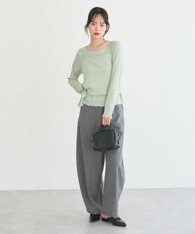 earth music&ecology 【SET2点】ツイストキャミレイヤードカットソー Mint