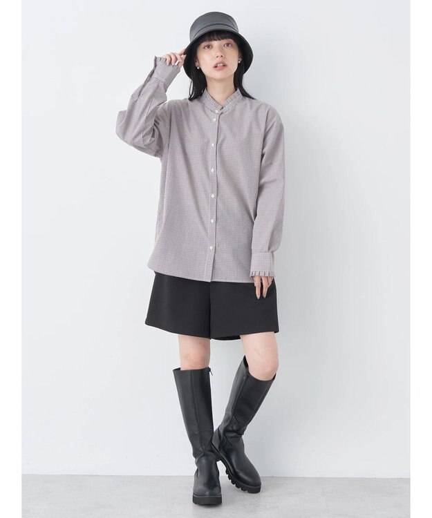 earth music&ecology スタンドフリルシャツ Check