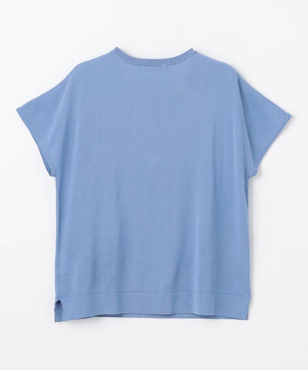 ANY 【接触冷感/UVカット/抗菌防臭/手洗い可/アンチピリング】ファンクションフレンチスリーブニット ブルー