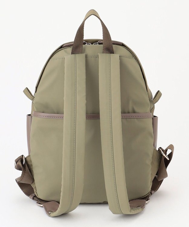 Y'SACCS 【ナイロンタフタ×リサイクルレザー】デイリーミニリュック カーキ