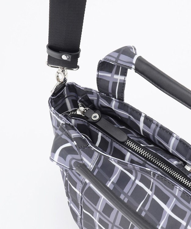 Y'SACCS ドローイングチェック 2WAYトートバッグ ブラック