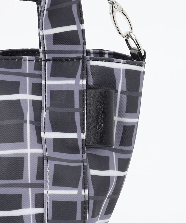 Y'SACCS ドローイングチェック 2WAYトートバッグ ブラック