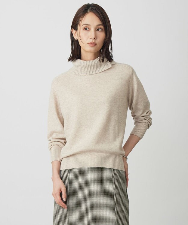 J.PRESS LADIES CASHMERE BLEND 襟付き ニット ベージュ系