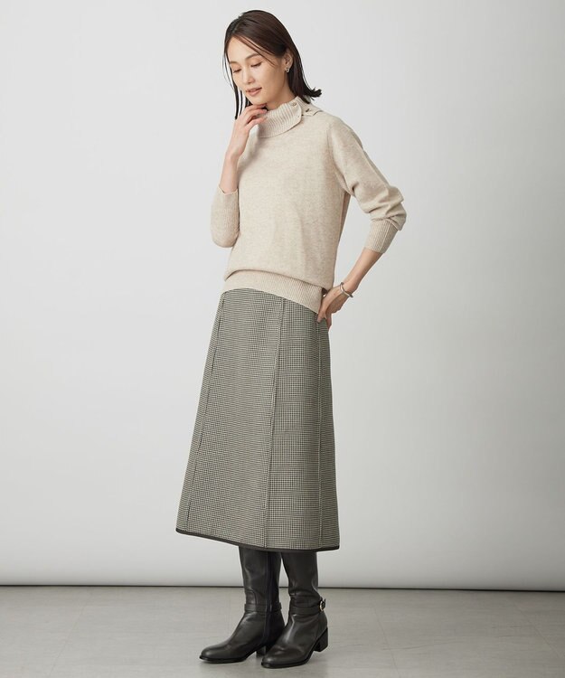 J.PRESS LADIES CASHMERE BLEND 襟付き ニット ベージュ系