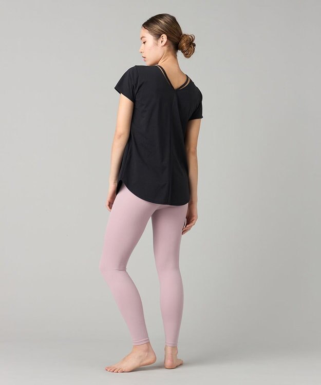 Chacott Handsome Cotton バッグディティールTシャツ ブラック