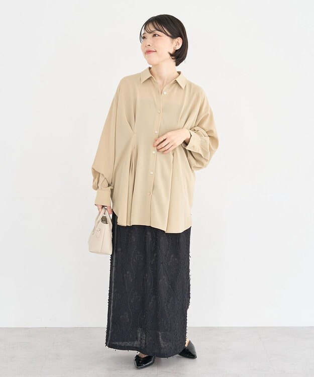 Green Parks ウエストタックシャツチュニック Beige