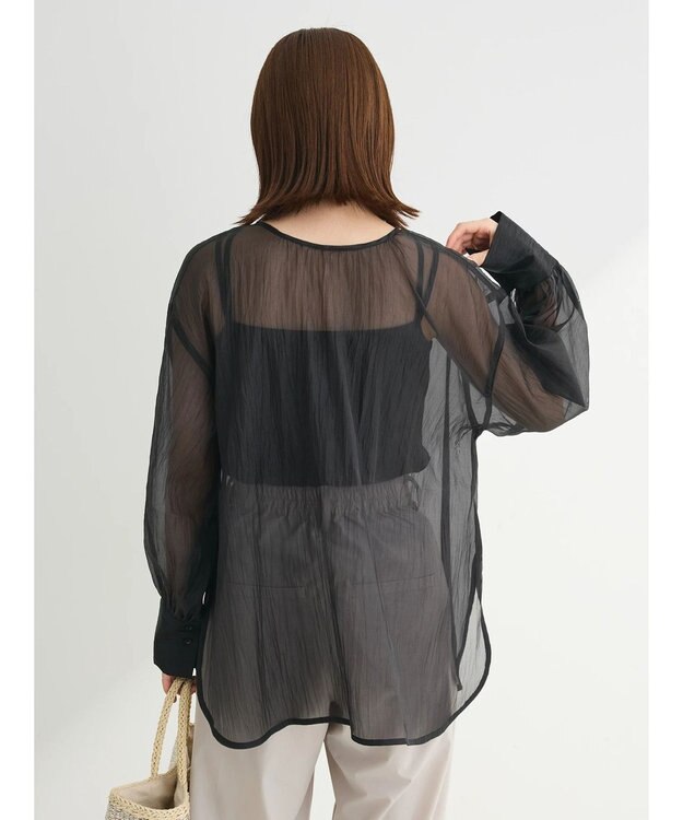 Green Parks ・ＥＬＥＮＣＡＲＥ　ＤＵＥ　２ｗａｙシアーブラウス Black