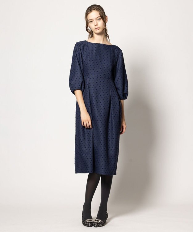 TOCCA 【洗える】NIGHT CURTAIN ドレス ブルー×ドット柄