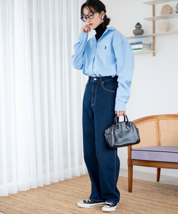 WEGO リブタートルネックニット ブラック