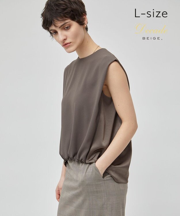 BEIGE， 【洗える・L-size】CINDY / ノースリーブブラウス Mocha