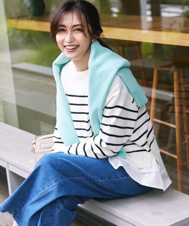 組曲 スウェットライクニットプルオーバー ミント系