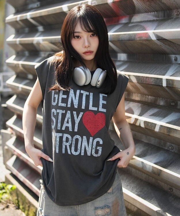 WEGO 【ユニセックス着用ITEM/MLサイズ展開】グラフィックBIGノースリーブ 柄1