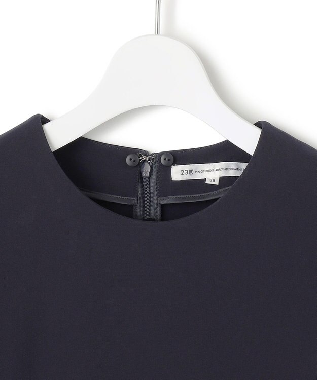 23区 【VERYコラボ】トリアセダブルジョーゼット つけ襟 ボウタイワンピース ネイビー系