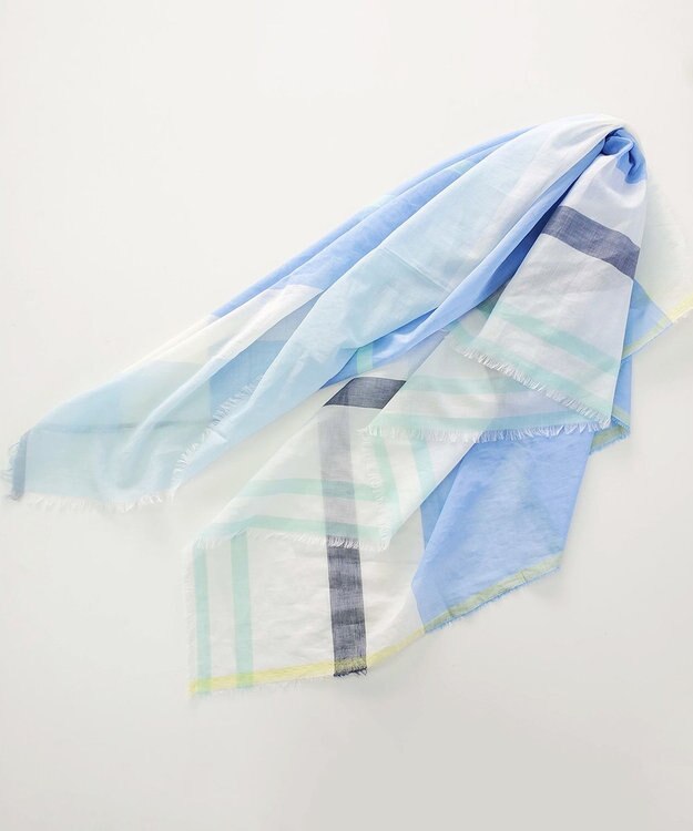 POLS 播州織 極細コットンストール ブルー