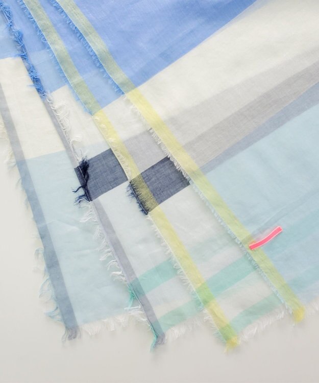 POLS 播州織 極細コットンストール ブルー