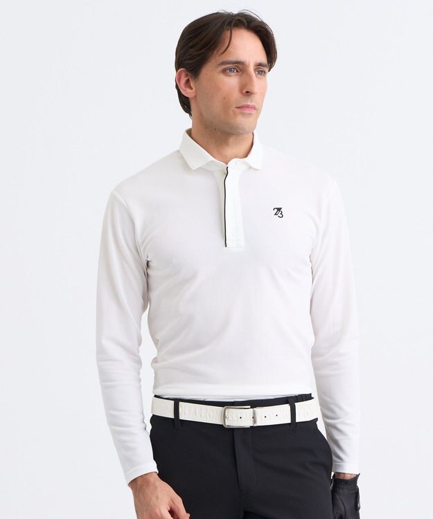 23区GOLF 【MEN】エイトムーブカノコ長袖ポロシャツ ホワイト系
