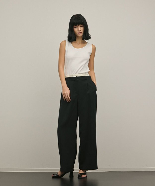 GRACE CONTINENTAL テレコノースリーブトップ ホワイト