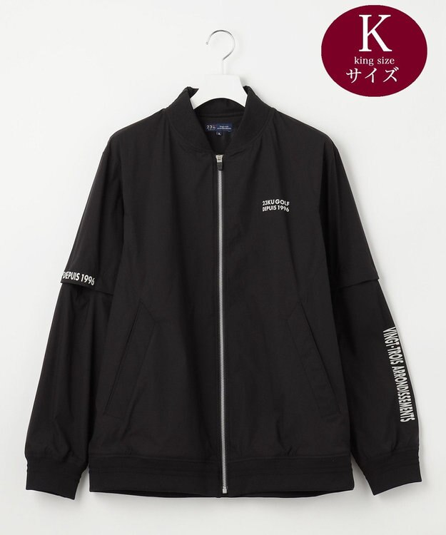 23区GOLF デタッチャブルスリーブ【MEN/キングサイズ】２ＷＡＹ ブルゾン ブラック系