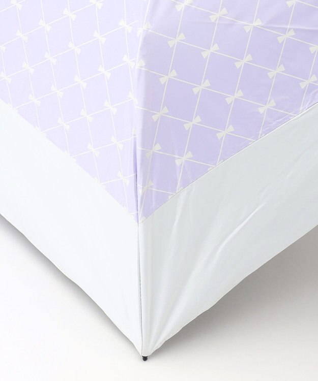 TOCCA 【晴雨兼用・UVカット率(紫外線遮蔽率)99.9%以上・遮光率99.9%以上・防水】CHECKER RIBBON LIGHT UMBRELLA 超軽量折り畳み傘 ライラック系