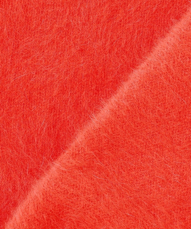 23区 フォックスカシミヤファー ショート丈 ニット レッド系