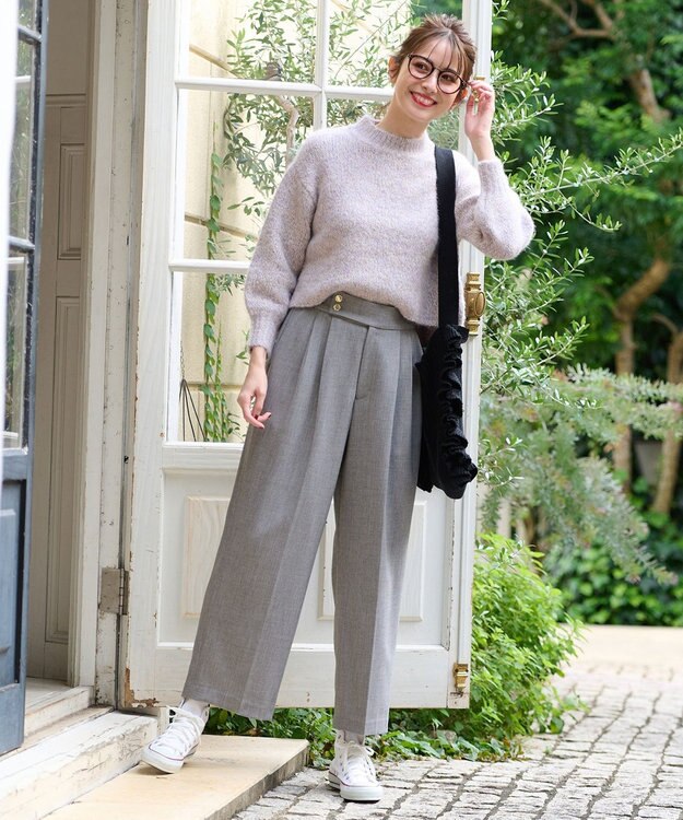 ANY SIS 【洗える】ファンシーヤーンラメ ニット ラベンダー