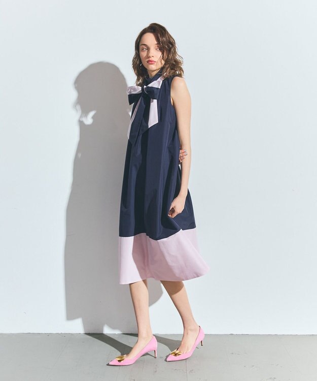 GRACE CONTINENTAL ライトタッサーAラインドレス ネイビー