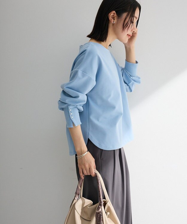 Green Parks パールスリーブカットプルオーバー Sax